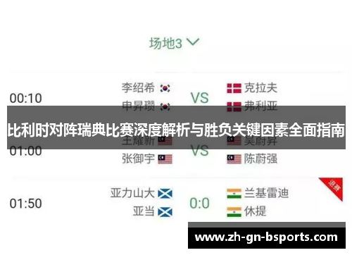 比利时对阵瑞典比赛深度解析与胜负关键因素全面指南