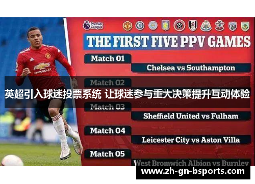 英超引入球迷投票系统 让球迷参与重大决策提升互动体验